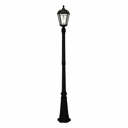 GAMA SONIC Royal Bulb Solar Lamp Post - W/Gs Solar Light Bulb - Single Lamp - Black 98B001